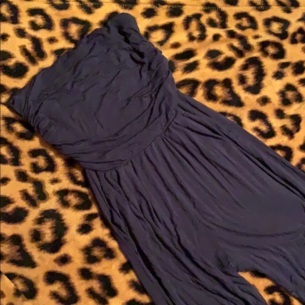 Navy Blue Tube Top Romper